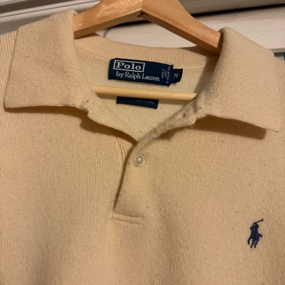Polo Ralph Lauren long-sleeve knit polo shirt lambswool size M - Picture 10 of 10